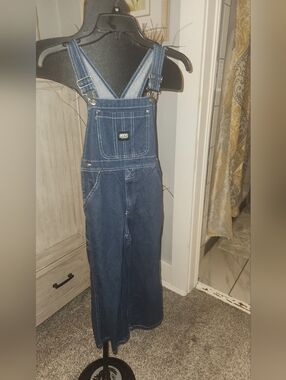 Key Brand Dark Blue Denim Overalls with Front Pocket. Youth Size 8